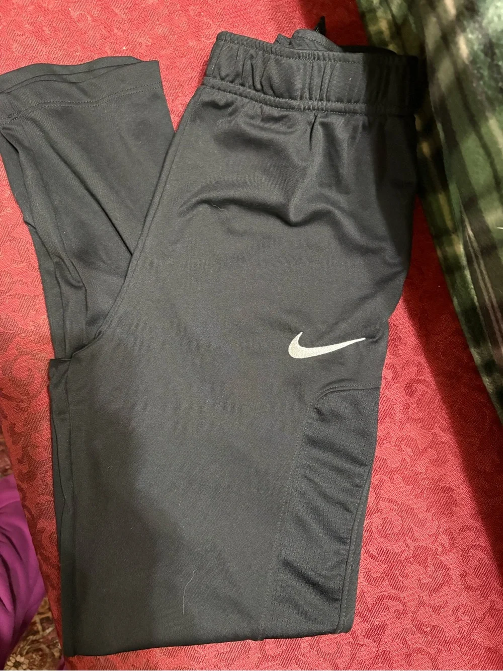 Nike Black Kids Joggers with White Swoosh